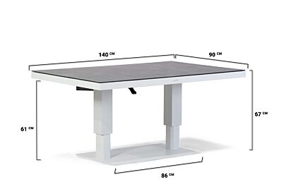 Lifestyle Versatile in hoogte verstelbare tuintafel 140 x 90 cm part (1/3)