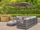 Santika Belize Deluxe parasol 300 cm x 300 cm antraciet frame/ mid grey 